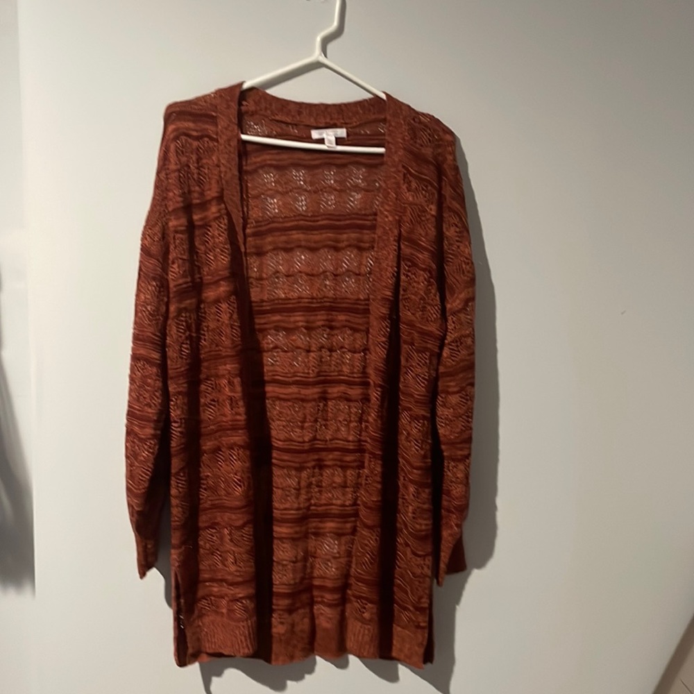 Long sleeve cardigan in burnt orange Size medium